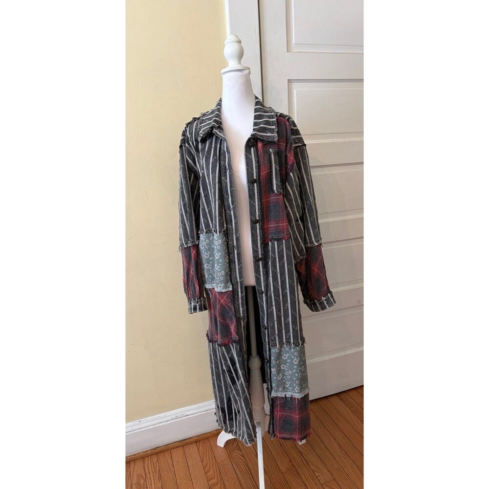 POL top POL shacket duster button down shirt LONG shirt collared NEW small roomy